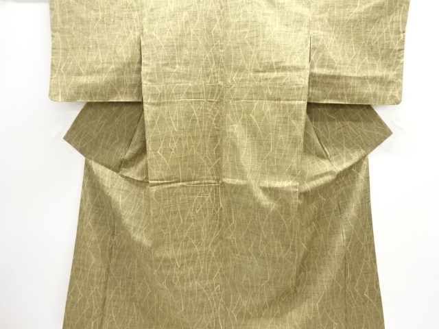 JAPANESE KIMONO / ANTIQUE KIMONO / SILK / TSUMUGI / WOVEN ABSTRACT